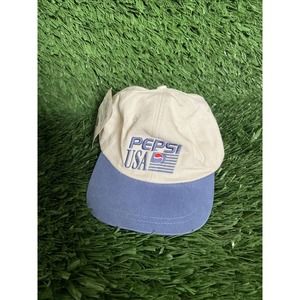 Vintage Pepsi USA Flag Logo Khaki Blue Adjustable Cap Hat New With Tags